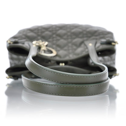 Christian Dior Coated Canvas Cannage Small Panarea Tote Olive 4 of 9