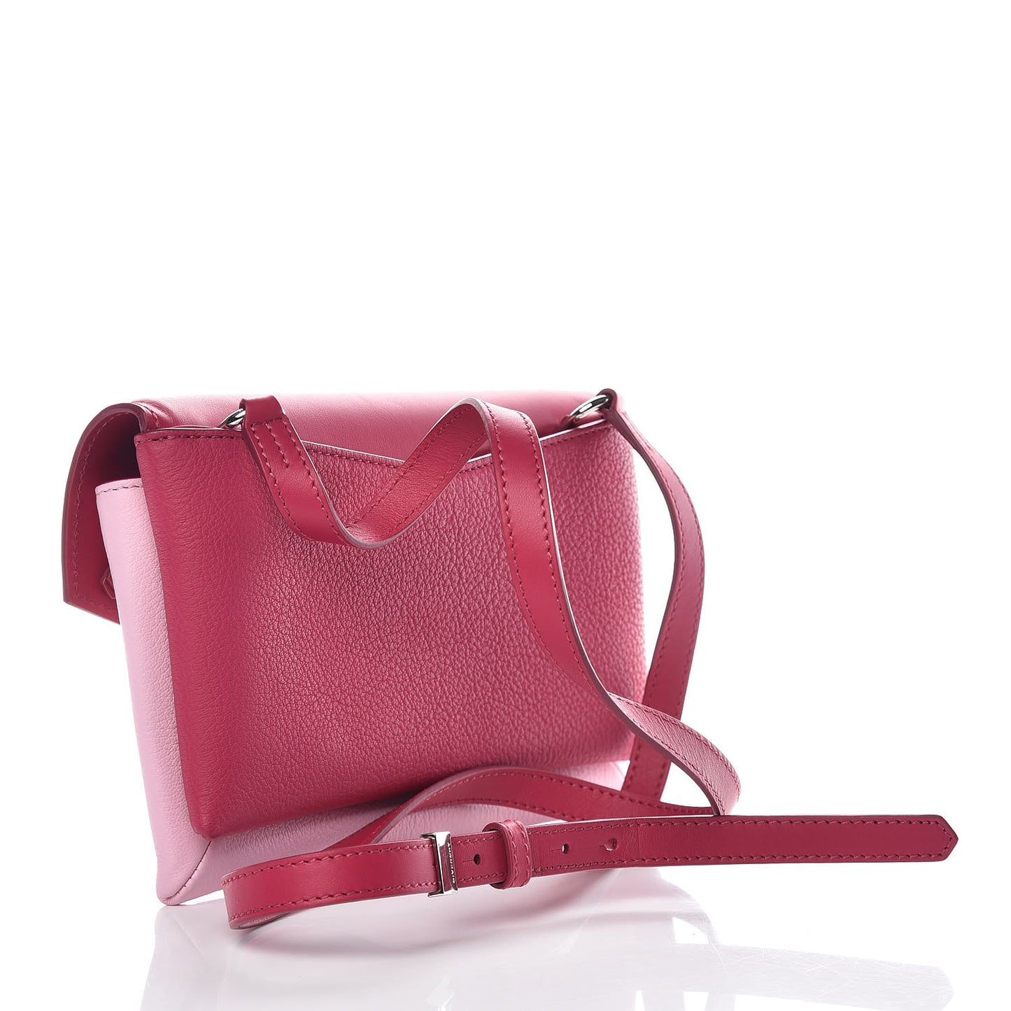 Calfskin Duetto Crossbody Bag Bright Pink