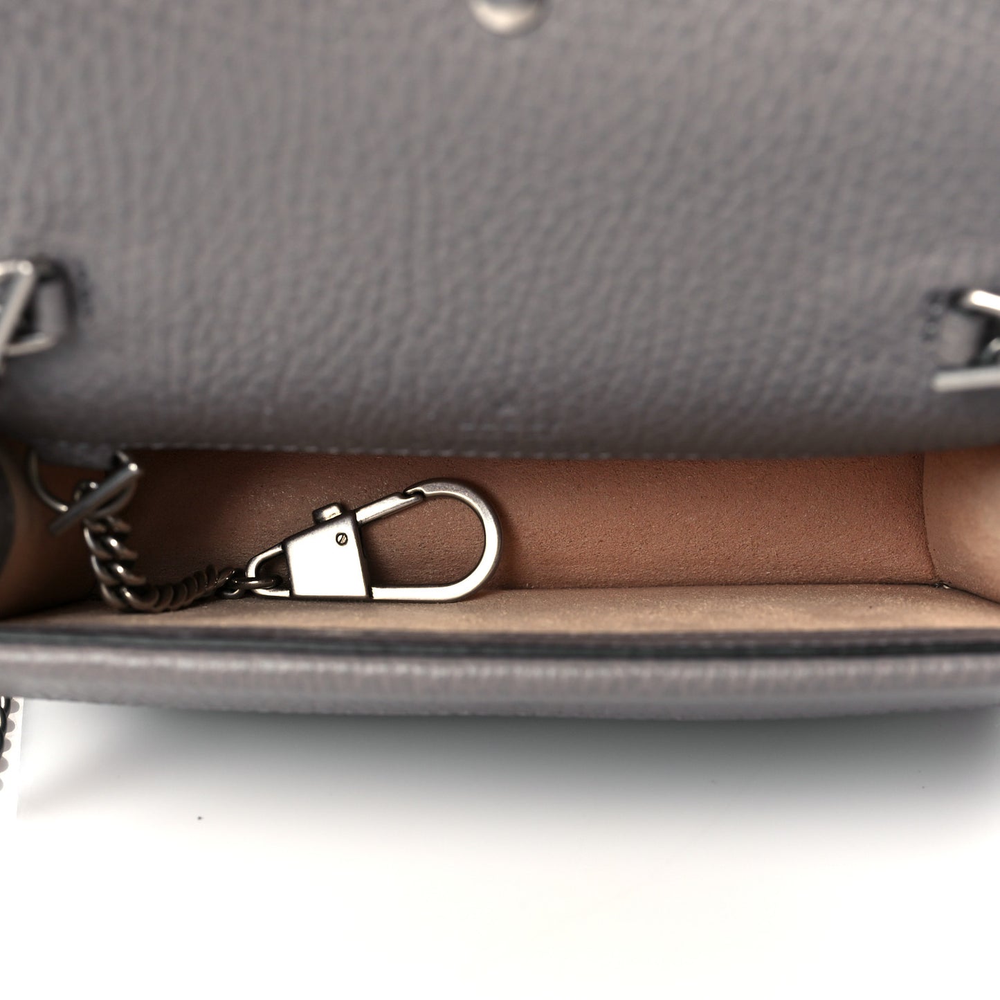 Dollar Calfskin Crystal Super Mini Dionysus Shoulder Bag Dusty Grey Black Diamond