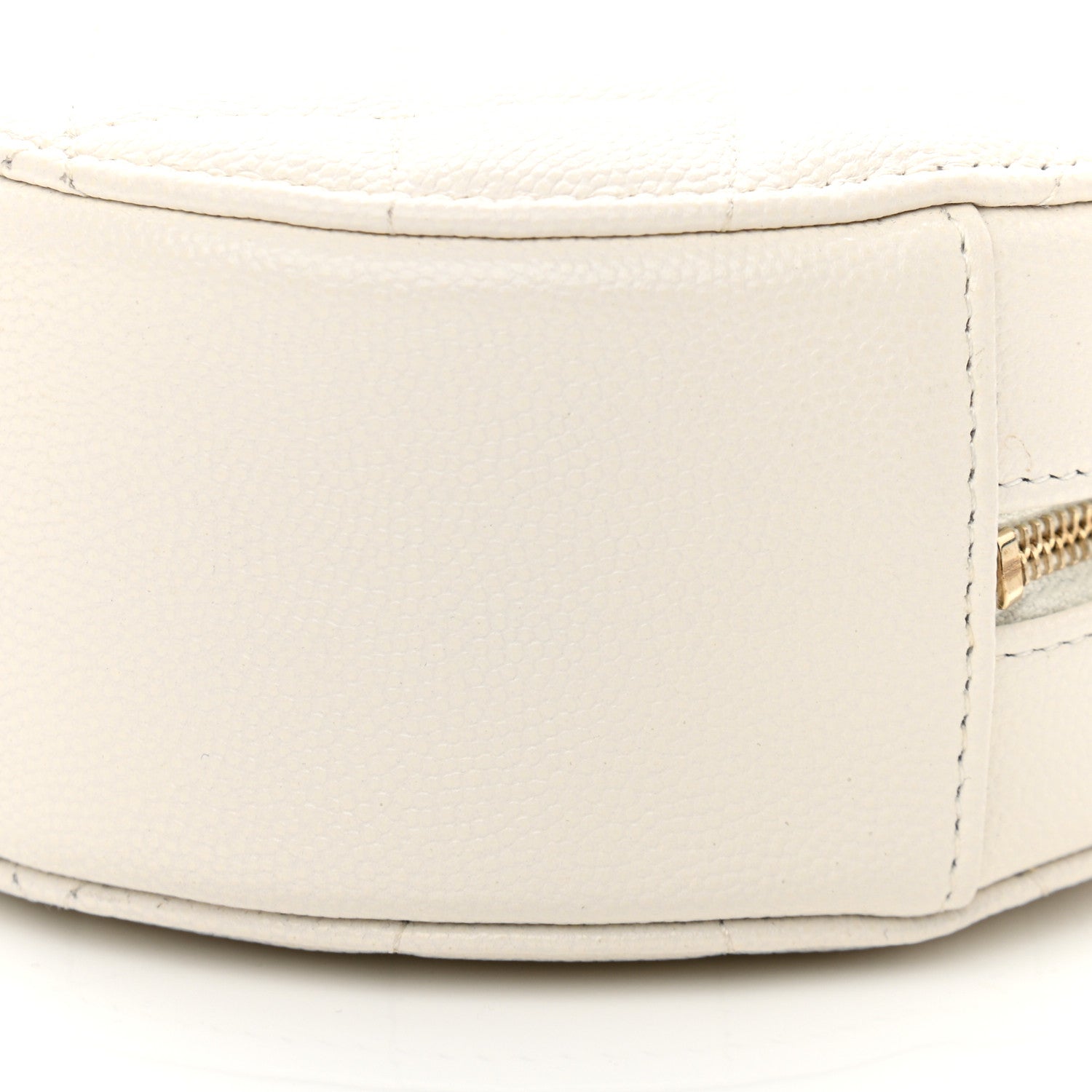 Chanel Caviar Quilted Round Clutch With Chain White 9 of 10