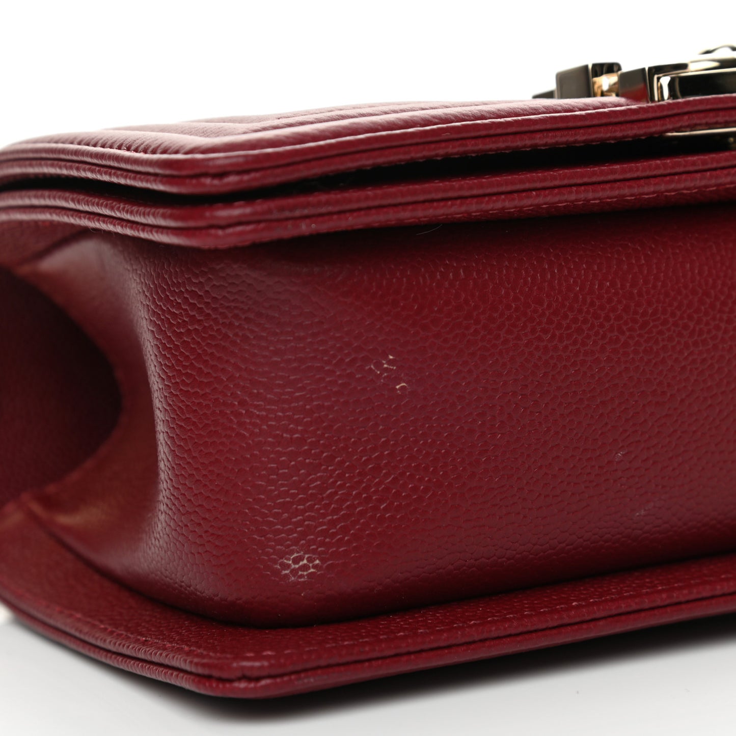 Caviar Quilted Small Boy Flap Burgundy