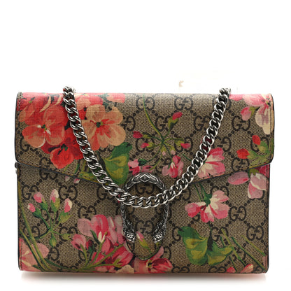 Gucci GG Supreme Monogram Blooms Mini Dionysus Chain Wallet Beige Multicolor Dry Rose 1 of 9