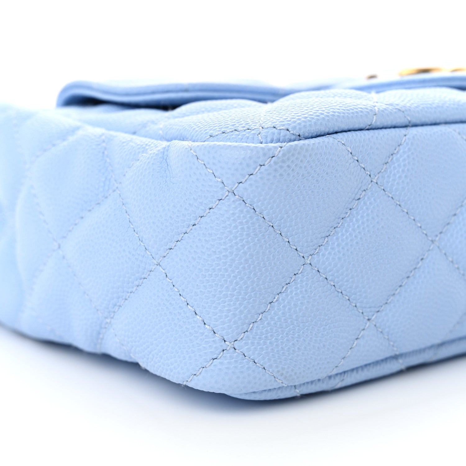 Chanel Caviar Quilted Small Wavy CC Hobo Light Blue 9 of 11