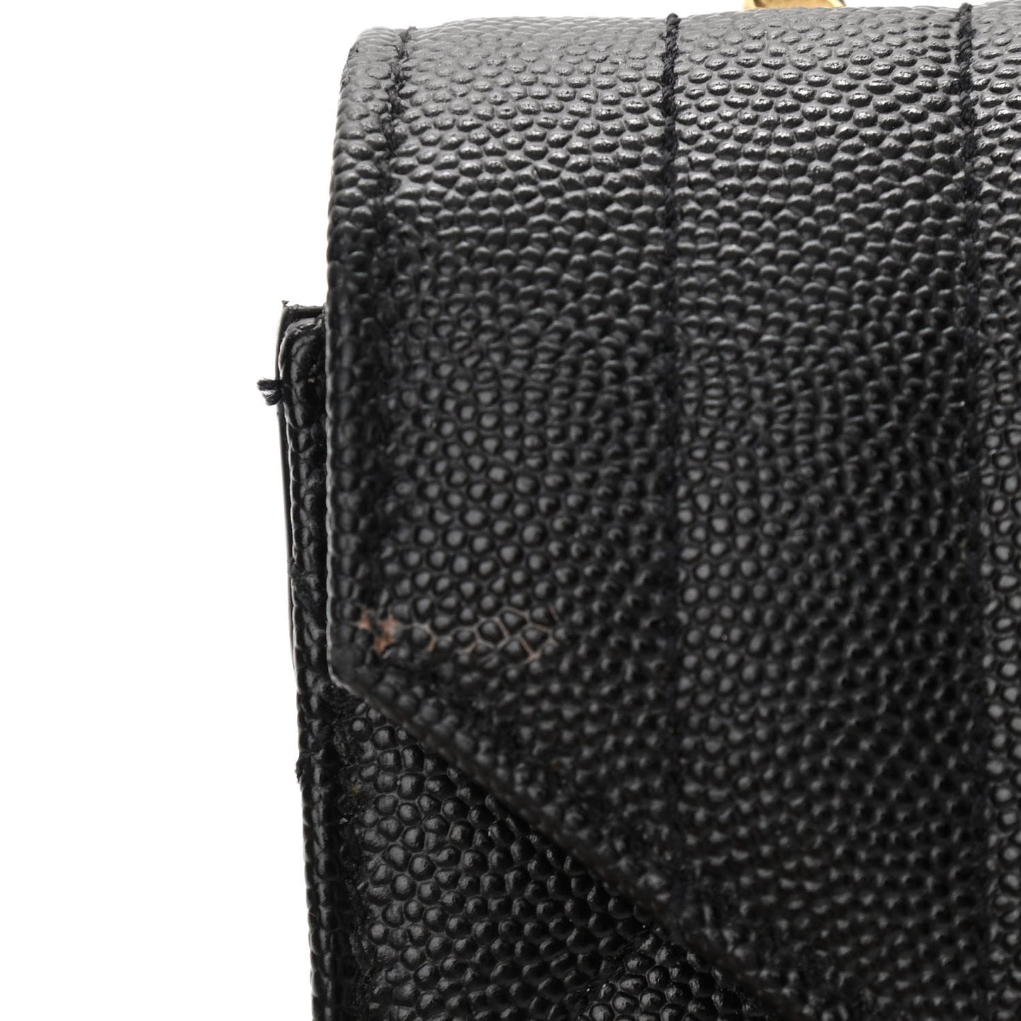 Grain De Poudre Textured Mixed Matelasse Triquilt Small Monogram Satchel Black