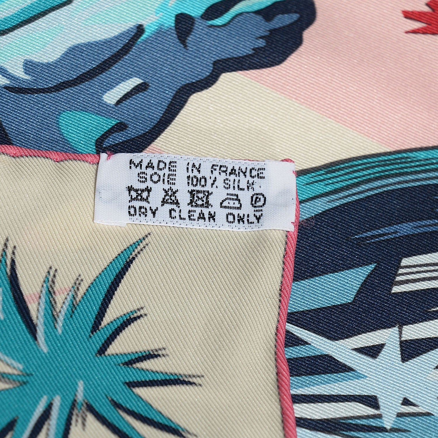 Hermes Silk H Comme Scarf 70 Rose Bleu Creme 4 of 4