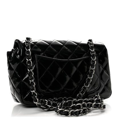 Chanel Patent Calfskin Quilted Mini Rectangular Flap Black 3 of 13