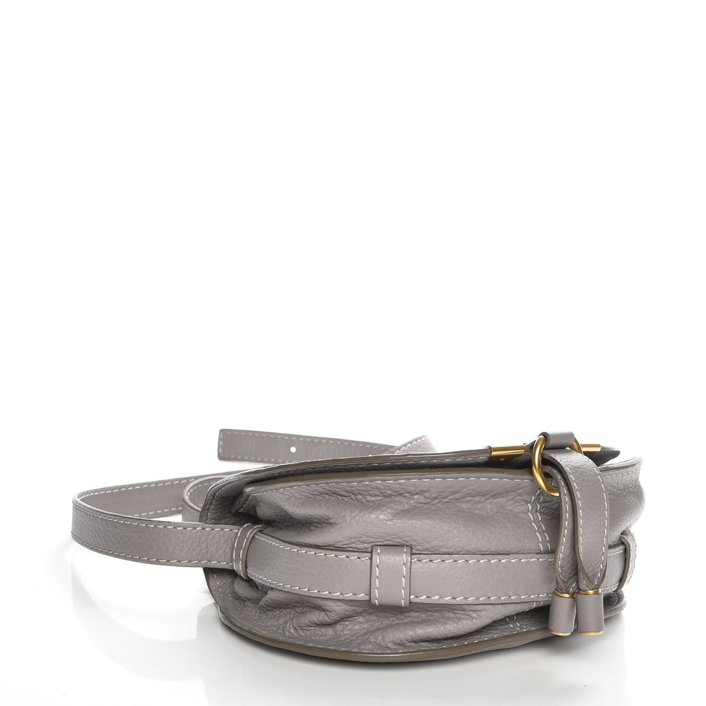 Calfskin Mini Marcie Round Crossbody Bag Cashmere Grey