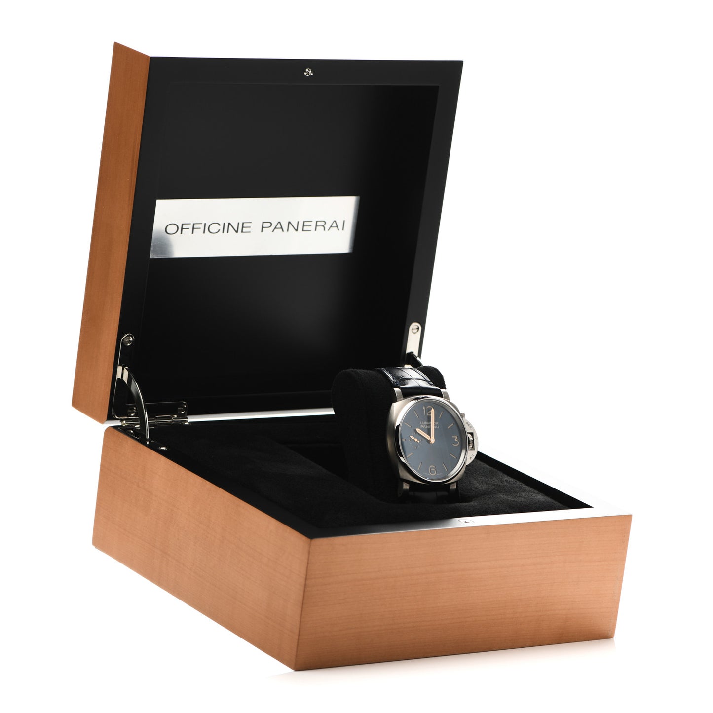 Titanium Alligator 42mm Luminor Due 3 Days Manual Winding Watch Blue PAM00728