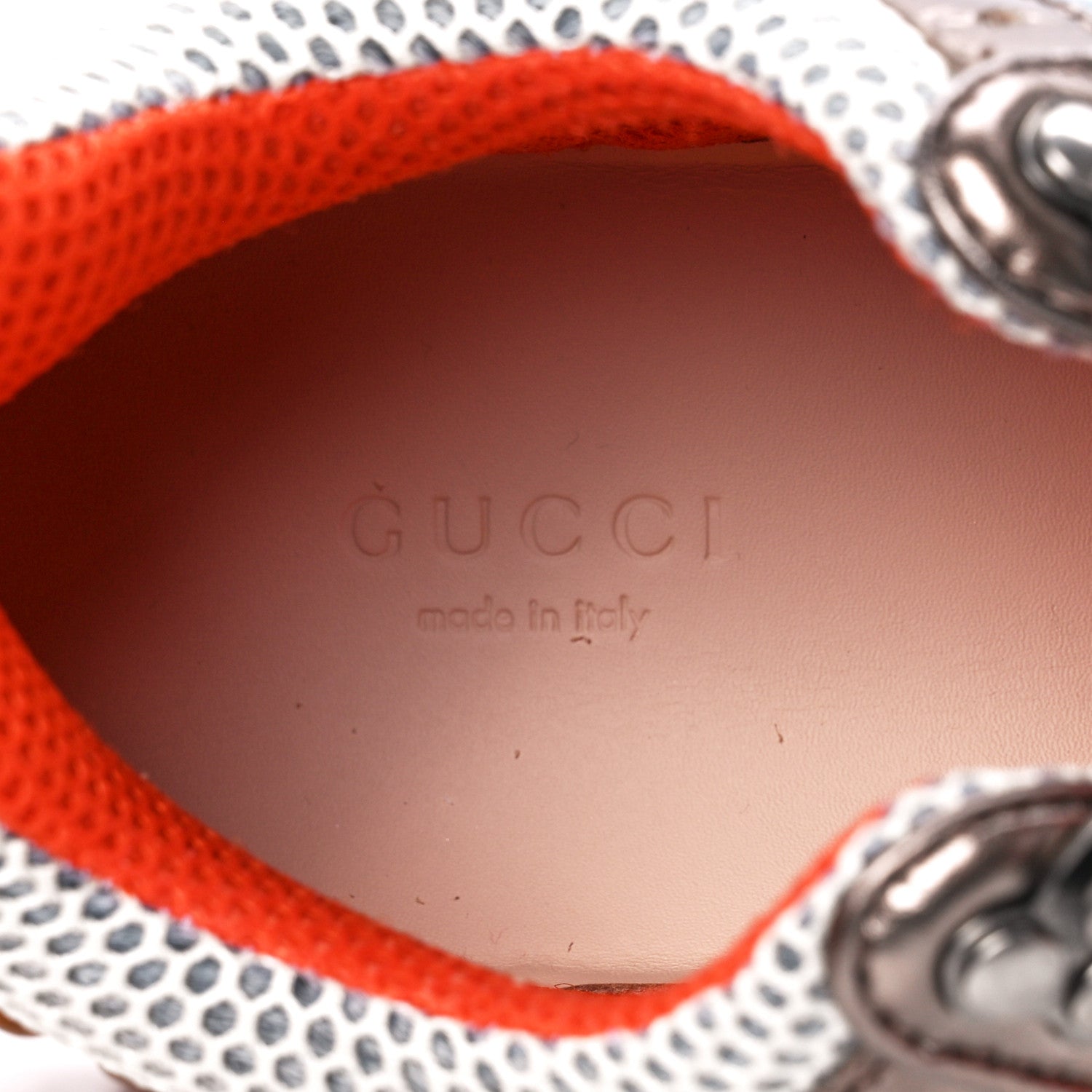 Gucci X SEGA Metallic Calfskin Mesh Womens Flashtrek Sneakers 36.5 Rame Mystic White Lago 8 of 10
