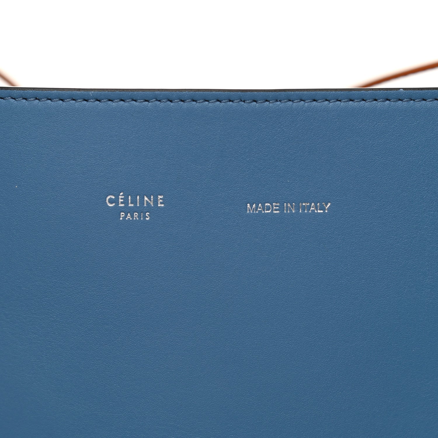 Celine Shiny Smooth Calfskin Small Twisted Cabas Washed Blue Black 7 of 9