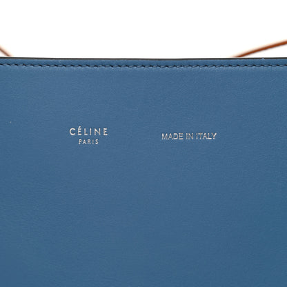Celine Shiny Smooth Calfskin Small Twisted Cabas Washed Blue Black 7 of 9