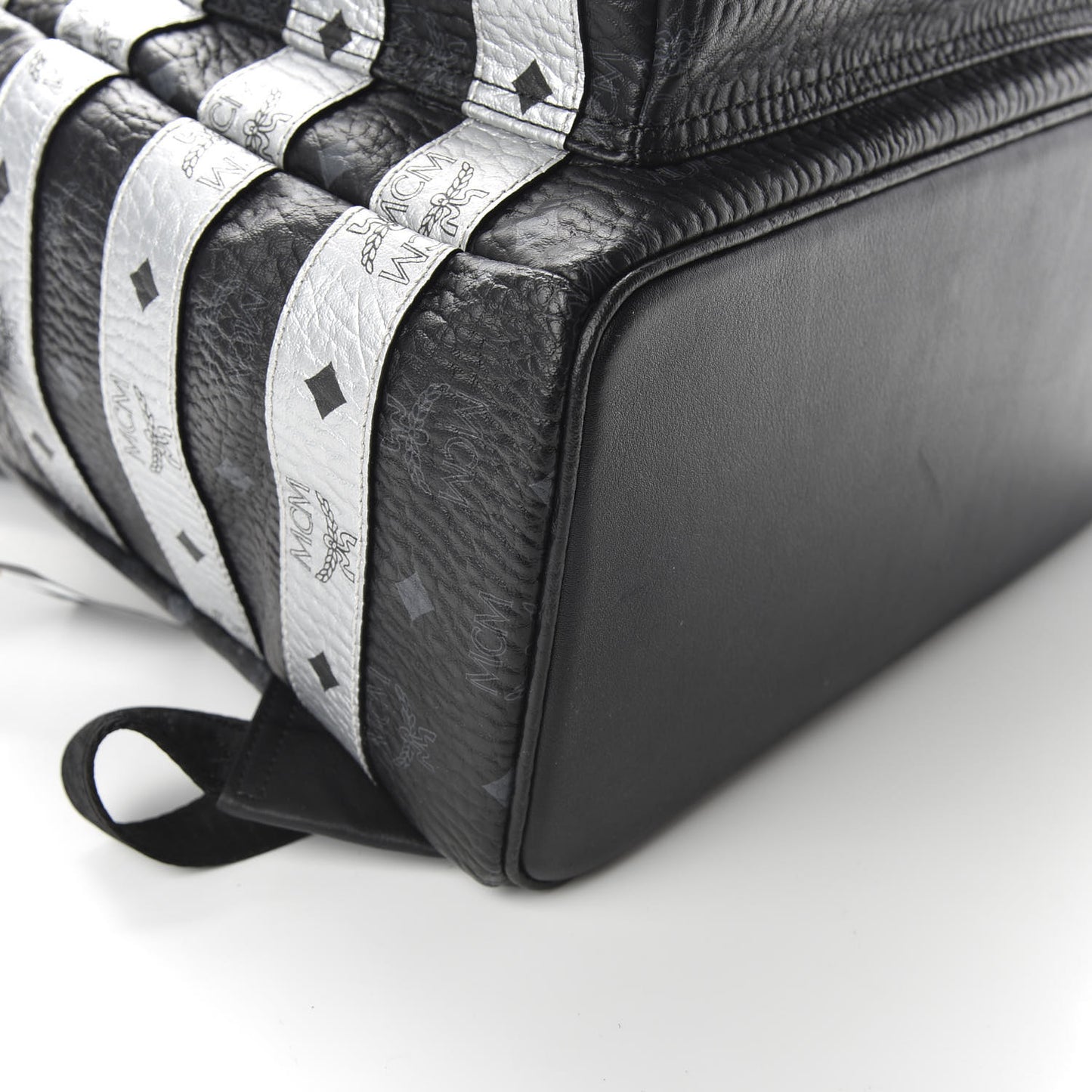 Metallic Visetos Striped Medium Stark Backpack Silver Black