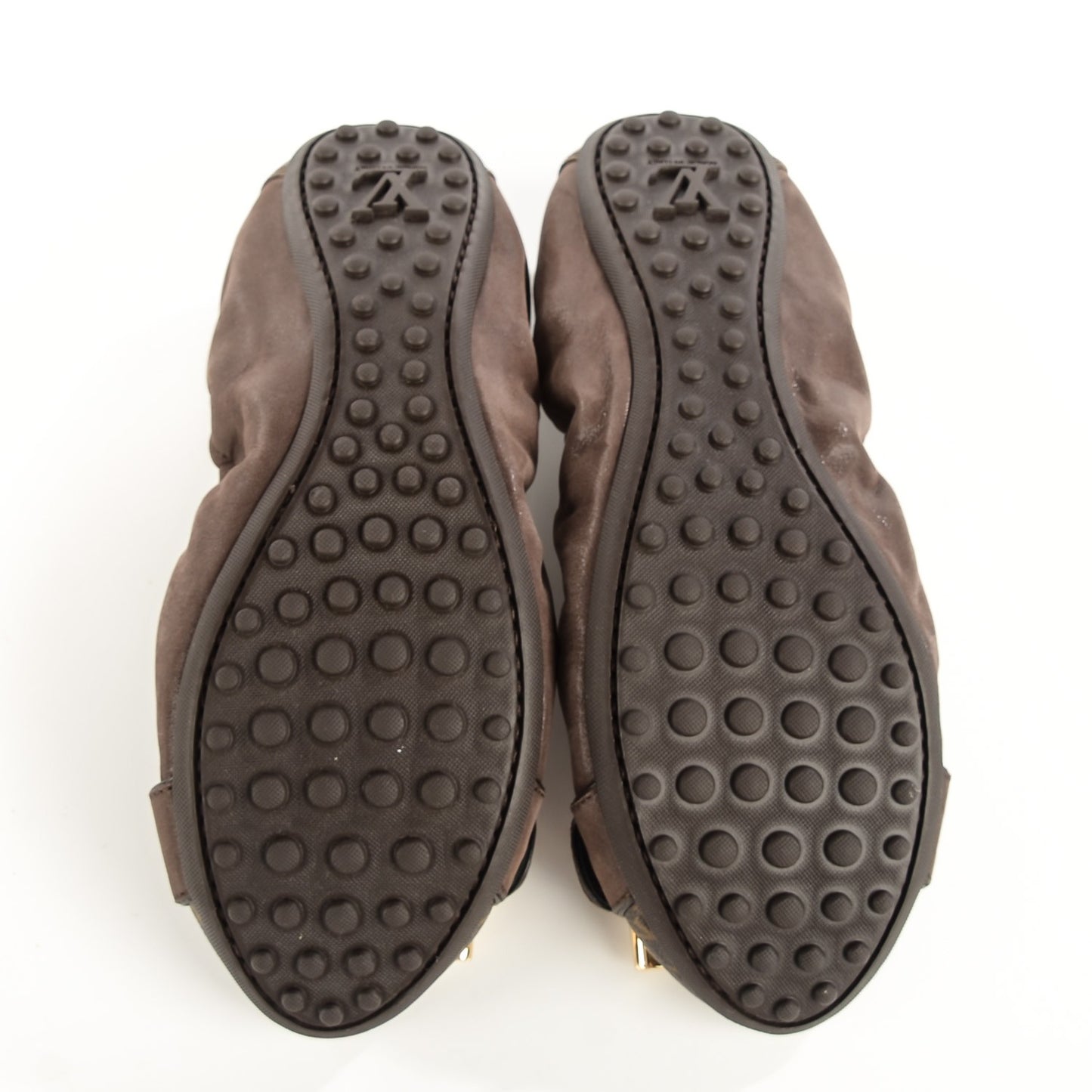 Iridescent Calfskin Monogram Lucky Ballerina Flats 35.5 Brown
