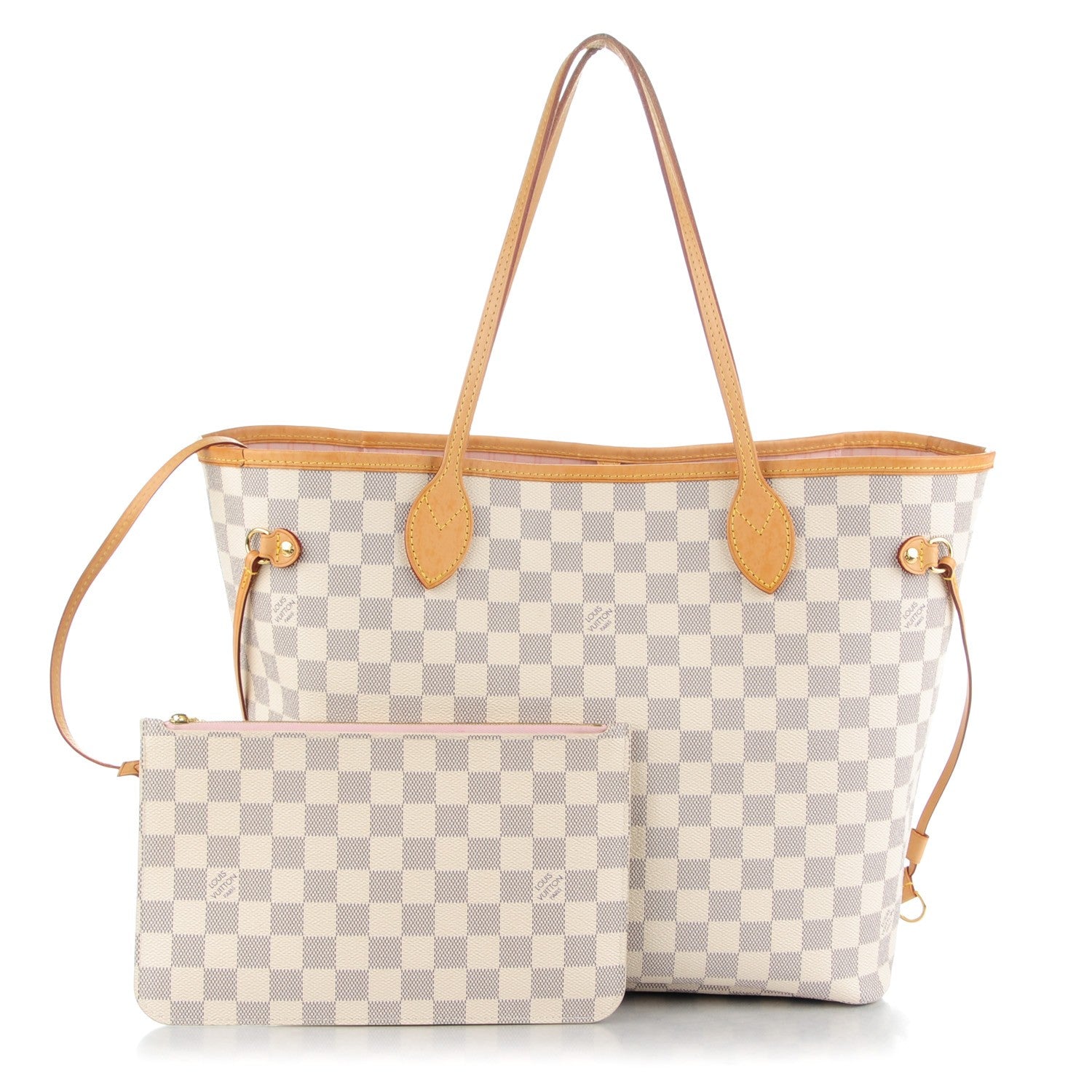 Louis Vuitton Damier Azur Neo Neverfull MM Rose Ballerine 1 of 10