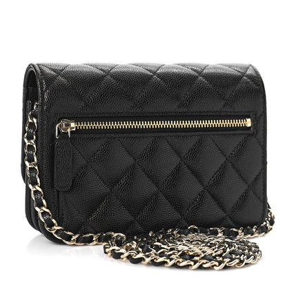 Chanel Caviar Quilted Mini Wallet On Chain WOC Black 3 of 11