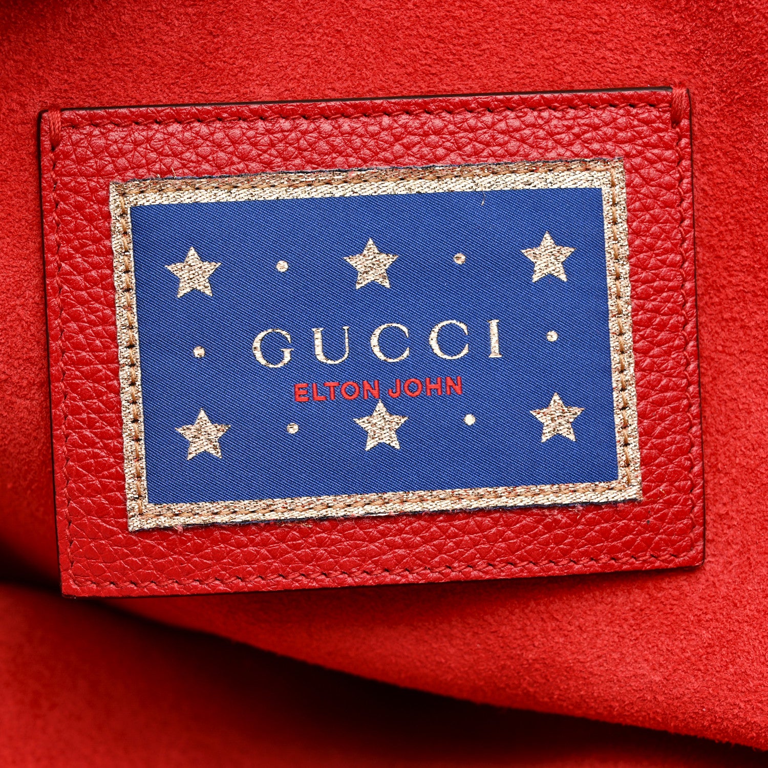 Gucci Calfskin Large Elton John Levon-Goodbye Tote Red 1847207