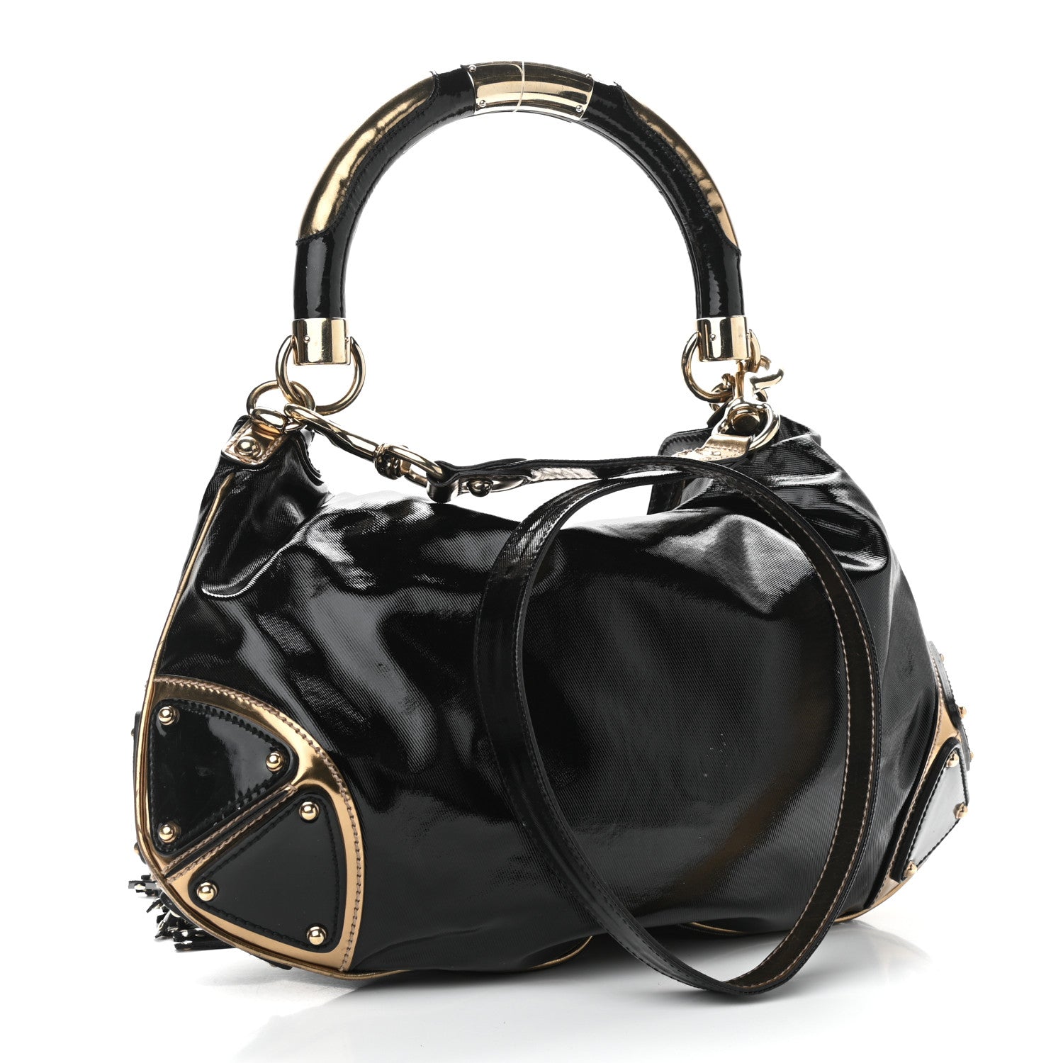 Gucci Coated Canvas Medium Indy Top Handle Hobo Black 3 of 10