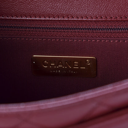 Chanel Lambskin Quilted Chain Infinity Top Handle Flap Burgundy 7 of 8