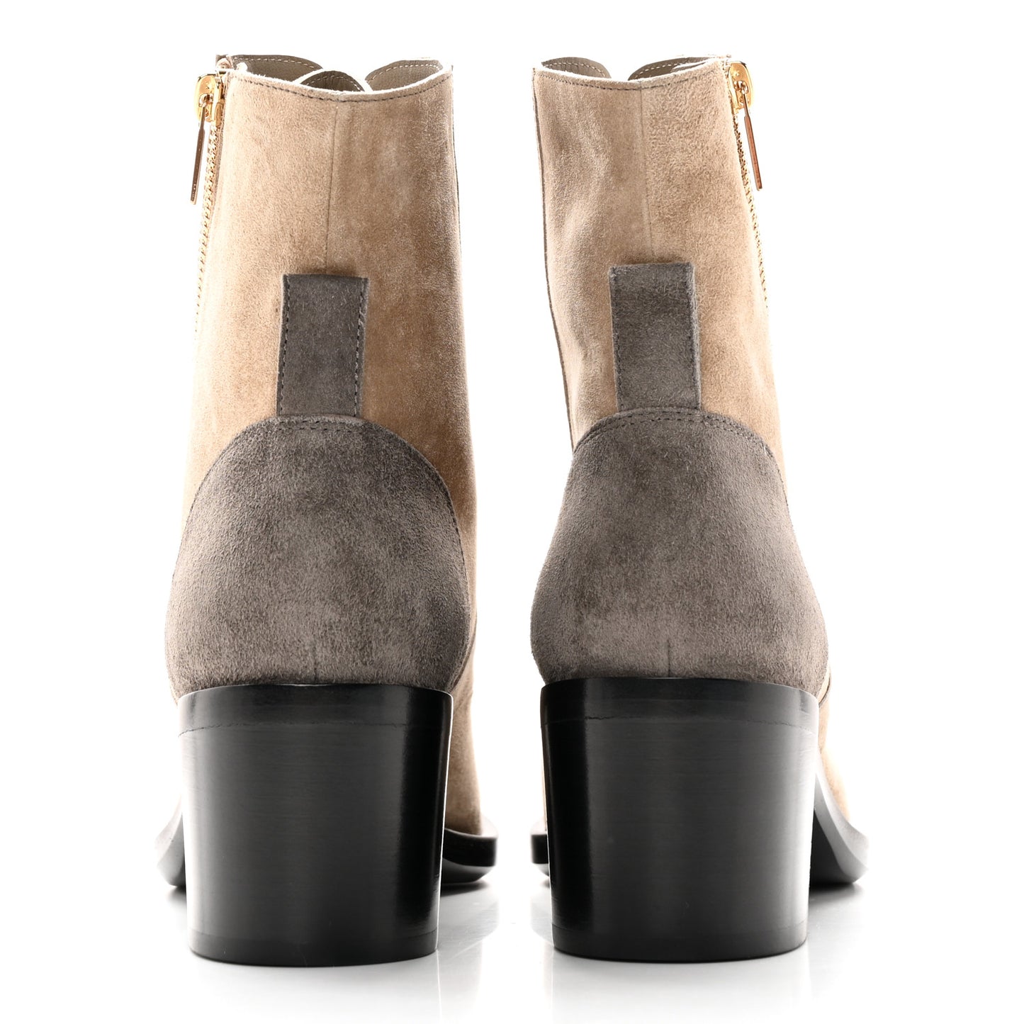 Suede Calfskin CC Lace Up Short Boots 40 Light Beige