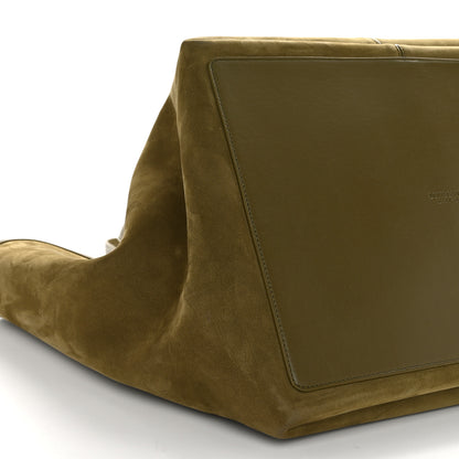 Bottega Veneta Suede Nappa Intrecciato Large Flip Flap Tote Mud 9 of 10
