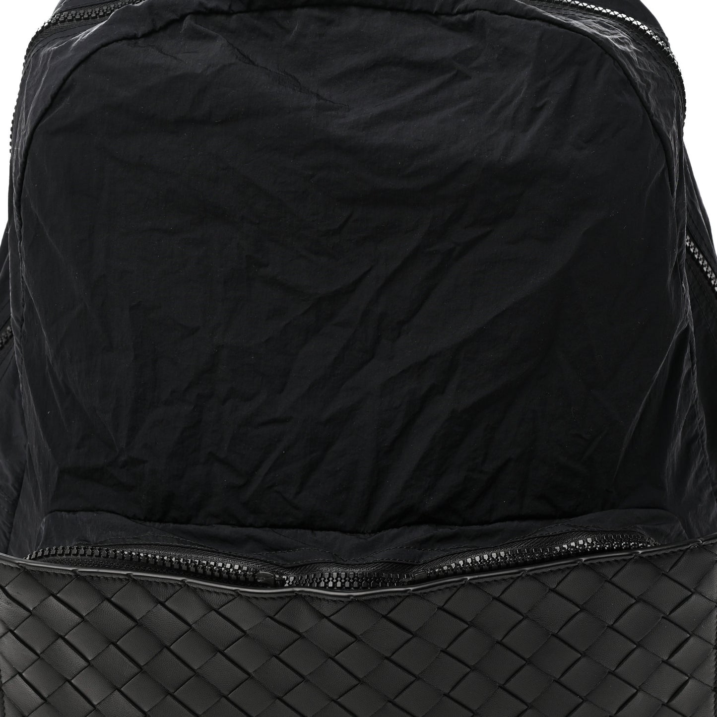 Nappa Nylon Intreccio Packable Backpack Black