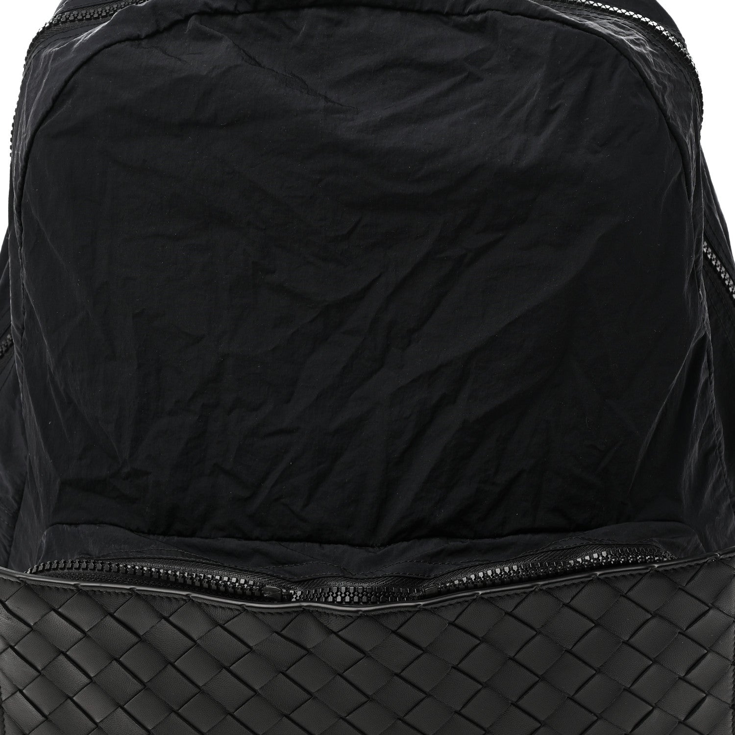 Bottega Veneta Nappa Nylon Intreccio Packable Backpack Black 8 of 10