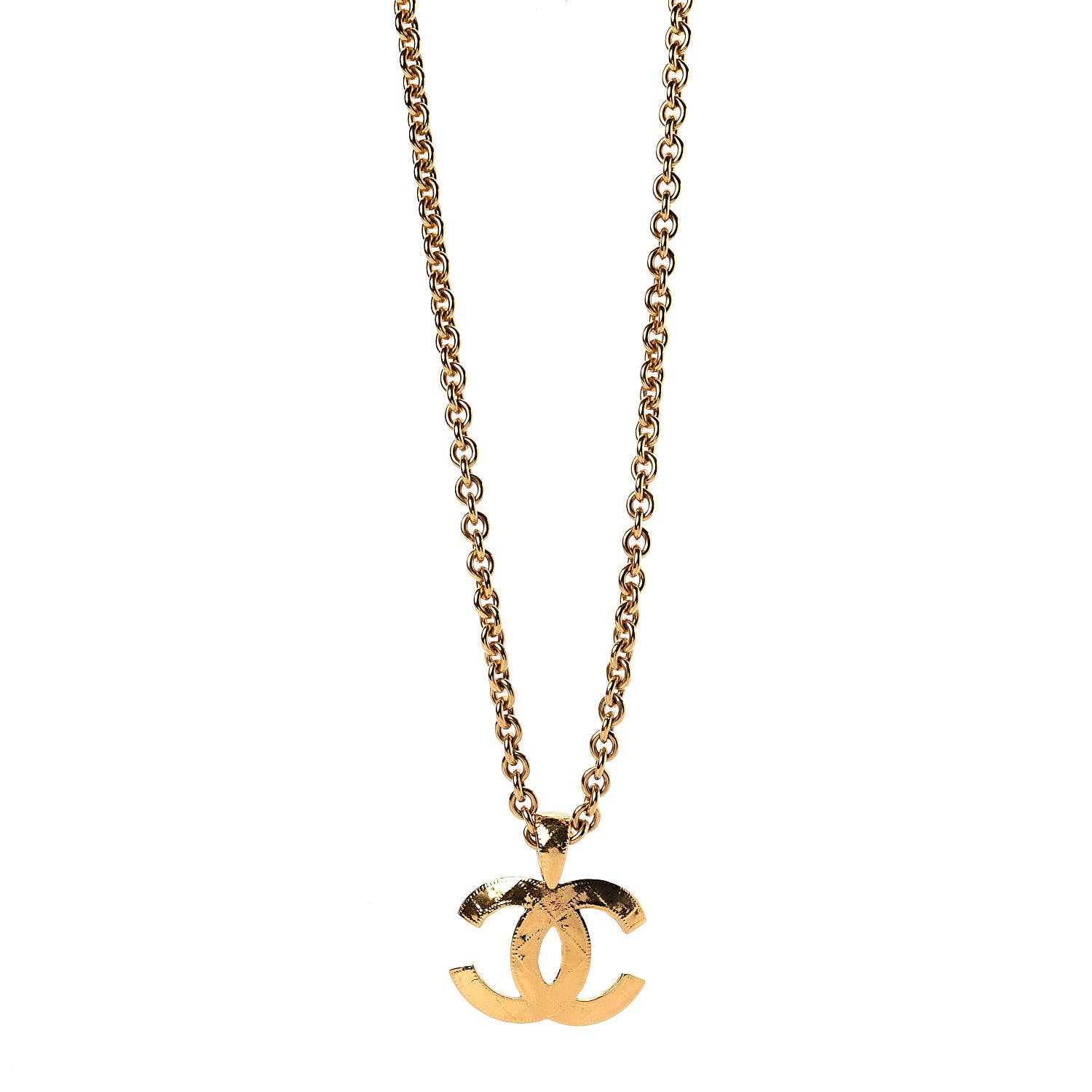 Chanel Quilted CC Long Chain Necklace Gold 1 of 6