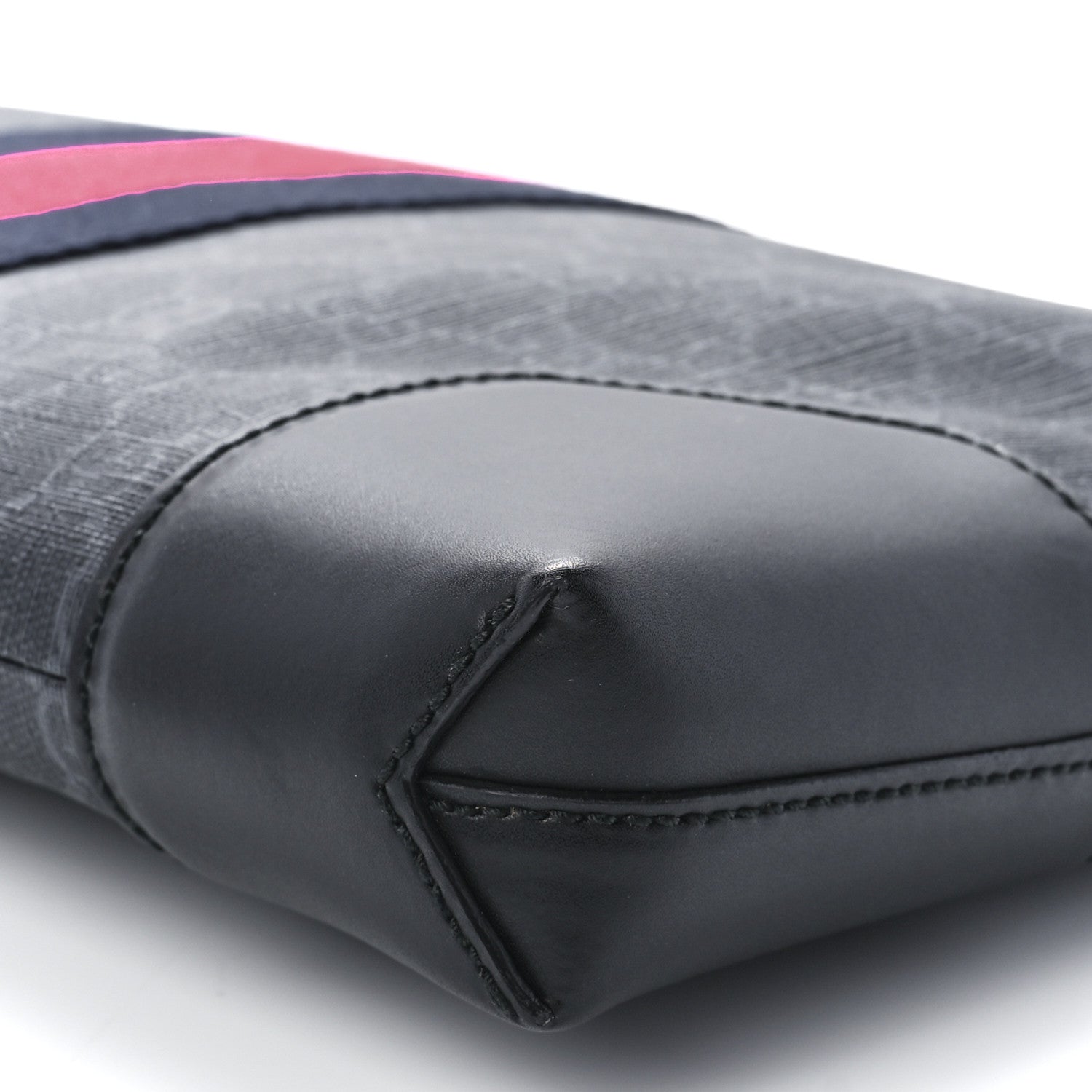 Gucci Soft GG Supreme Monogram Appia Calfskin Web East West Messenger Bag Black Grey 12 of 12