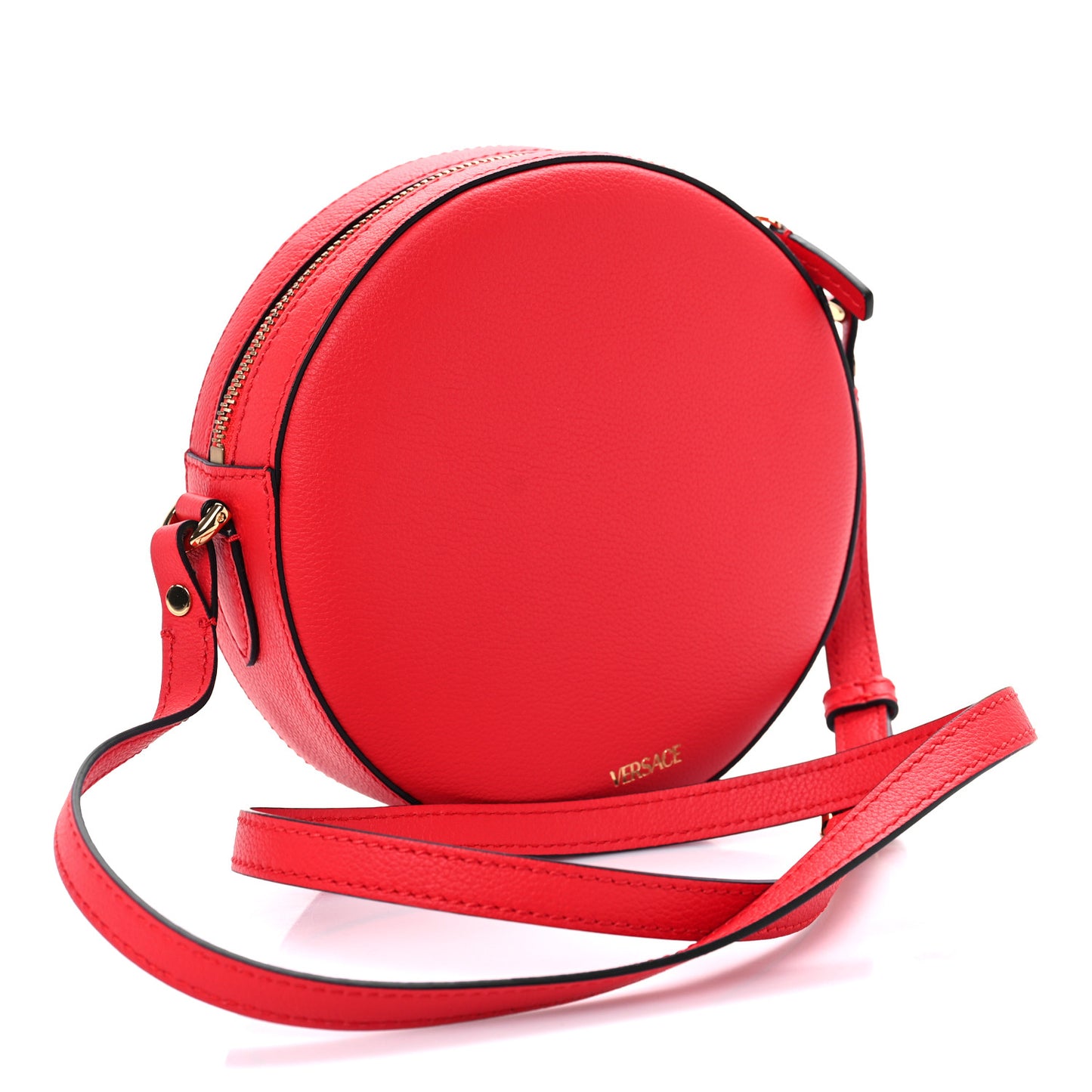 Calfskin La Medusa Round Camera Bag Red