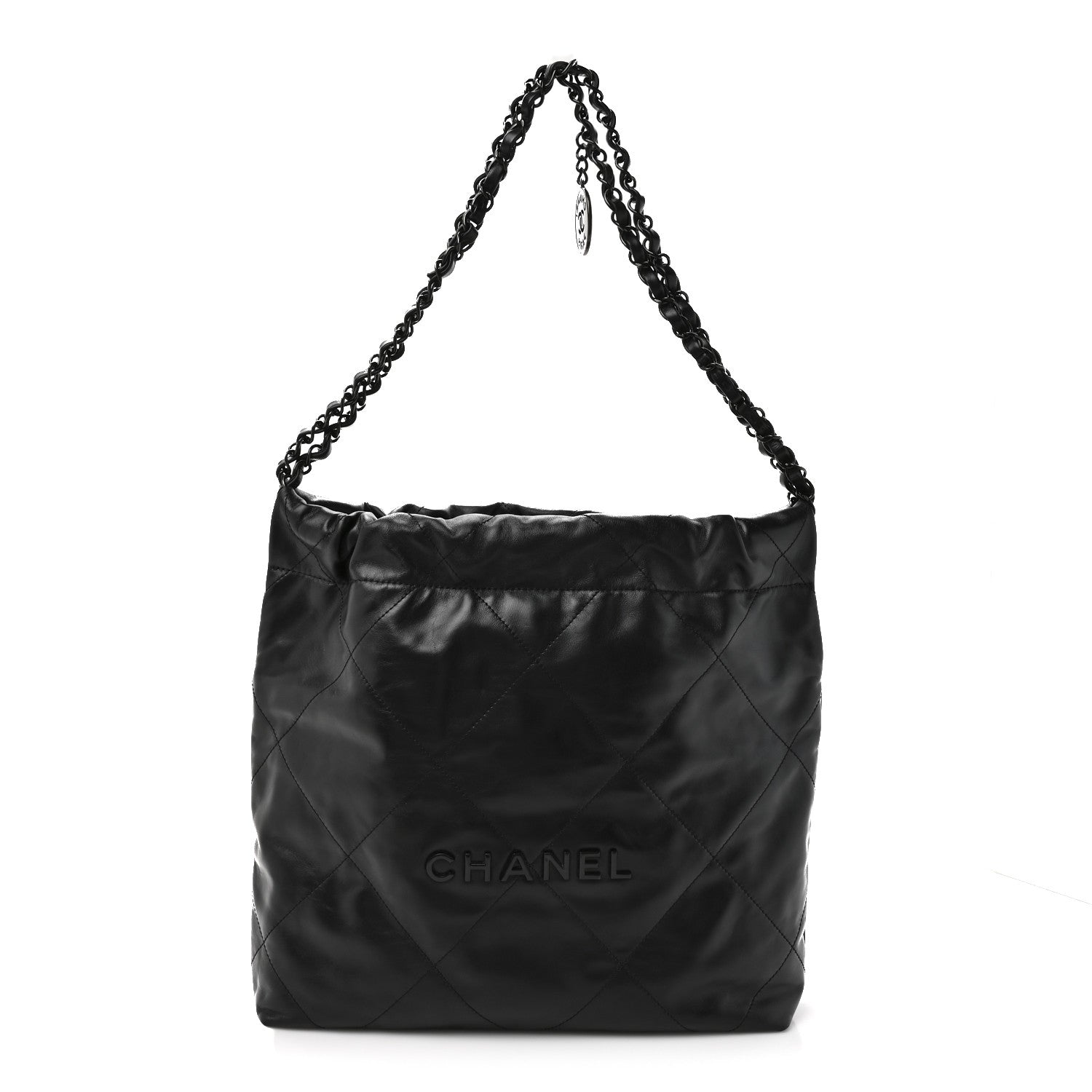 Chanel Shiny Calfskin Quilted Small Chanel 22 So Black 1 of 21