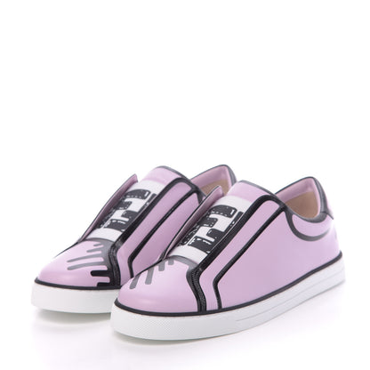 Fendi X JOSHUA VIDES Nappa Rockoclick Slip On Sneakers 38 Pink Xiloph White Black 2 of 10