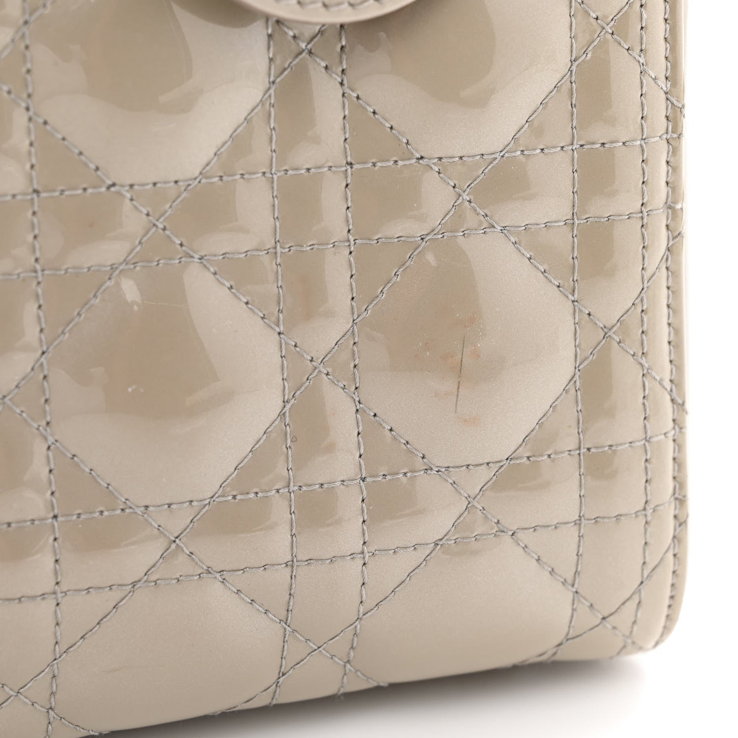 Christian Dior Pearlized Patent Cannage Medium Lady Dior Grey 12 of 12