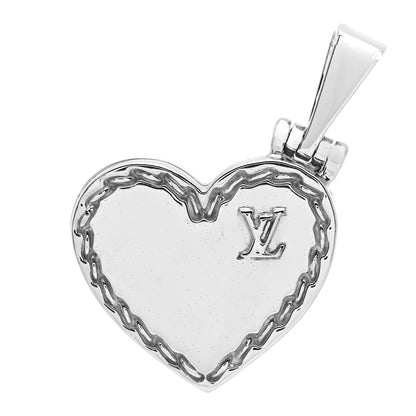 Louis Vuitton 18K White Gold Heart Locket Pendant 1 of 3