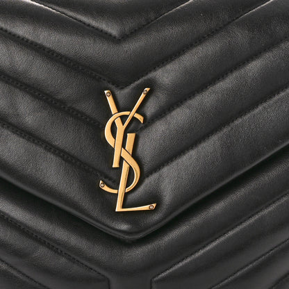 Saint Laurent SAINT LAURENT Calfskin Y Quilted Monogram Medium Loulou Chain Satchel Black 9 of 13