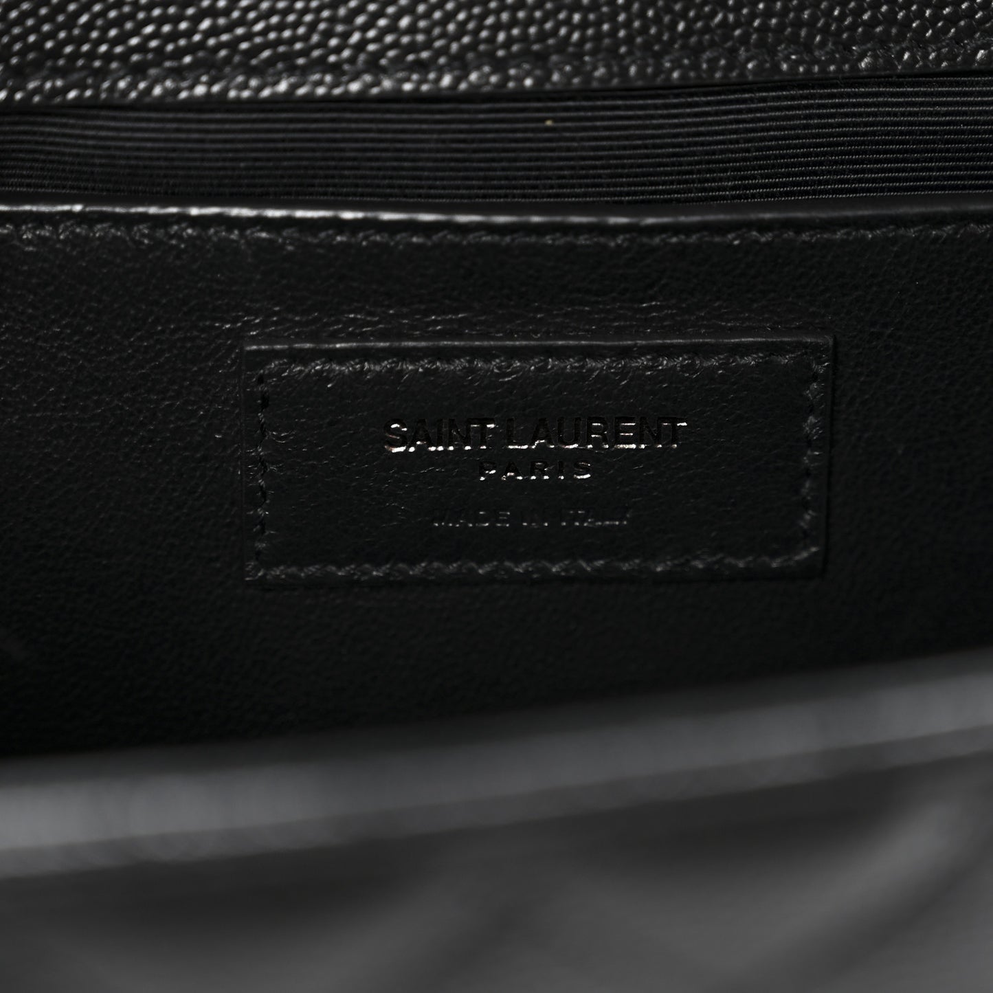 Grain De Poudre Textured Mixed Matelasse Triquilt Medium Monogram Monochrome Satchel Black