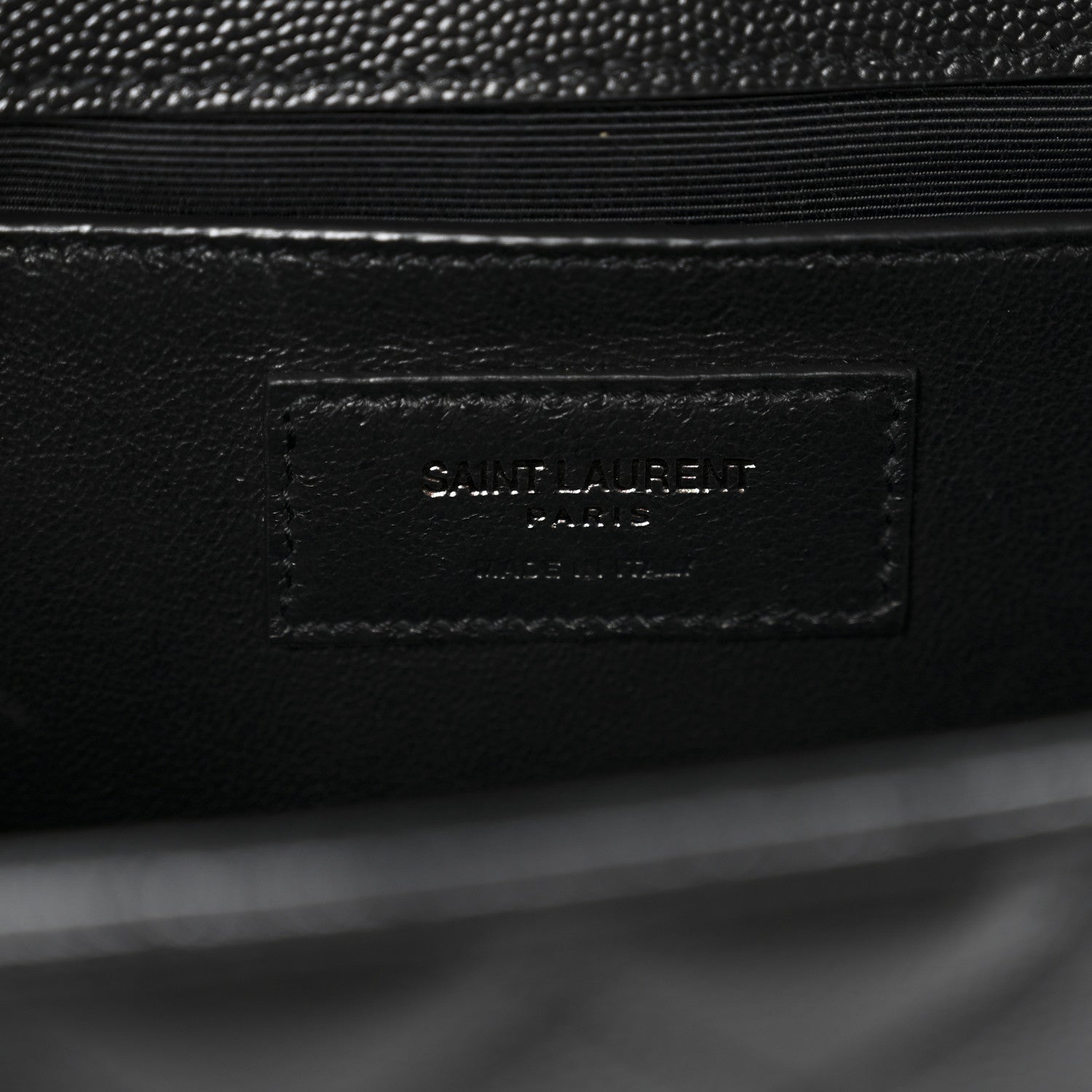 Saint Laurent Grain De Poudre Textured Mixed Matelasse Triquilt Medium Monogram Monochrome Satchel Black 6 of 11