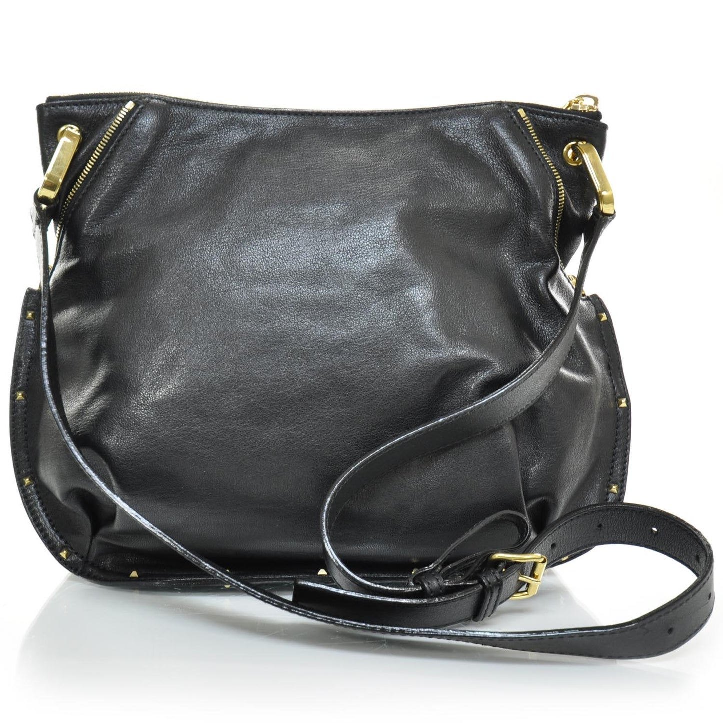 Leather Angie Crossbody Bag Black