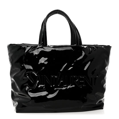 Saint Laurent Patent Wide Puffer Maxi Tote Black 1 of 10