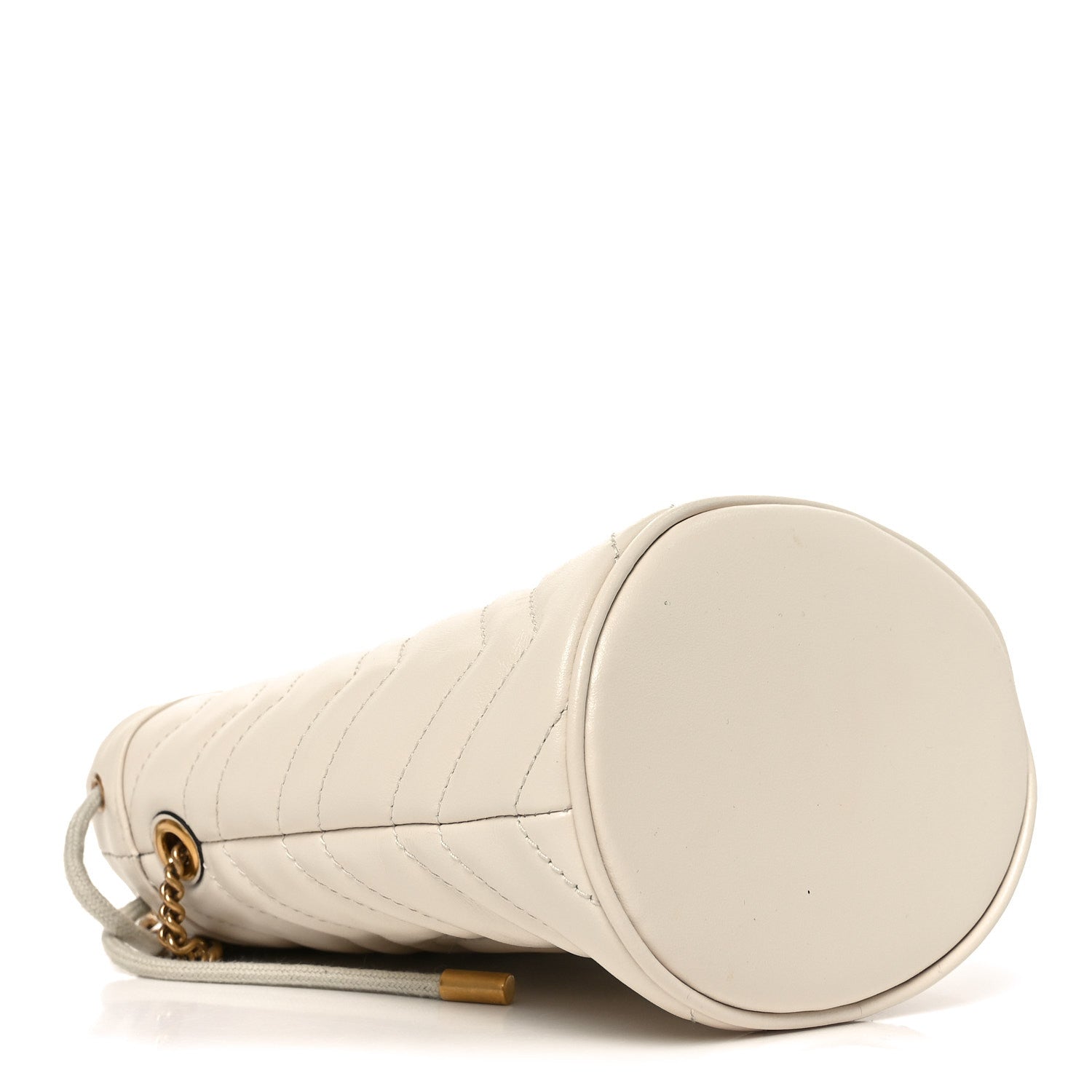 Gucci Calfskin Matelasse Mini GG Marmont 2.0 Bucket Bag White 3 of 9