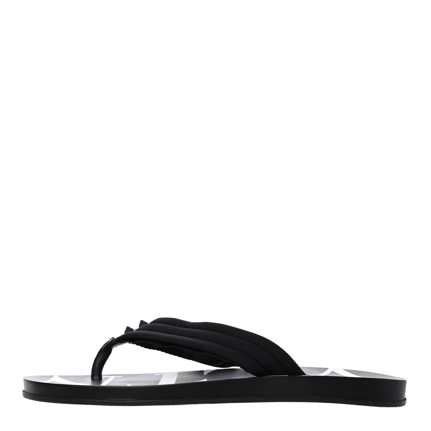 Valentino Garavani Rubber Mens VLTN Thong Sandals 43 Black 1 of 4