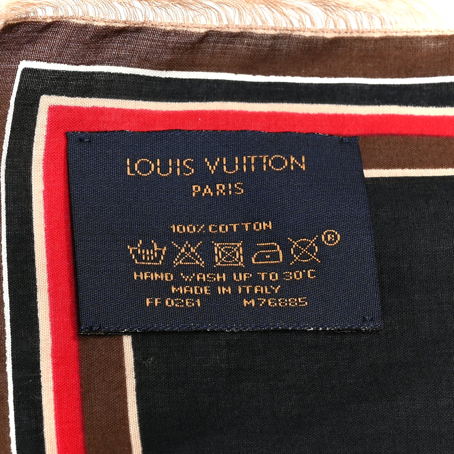 Louis Vuitton Cotton Monogram Bliss Stole Black Multicolor 4 of 4