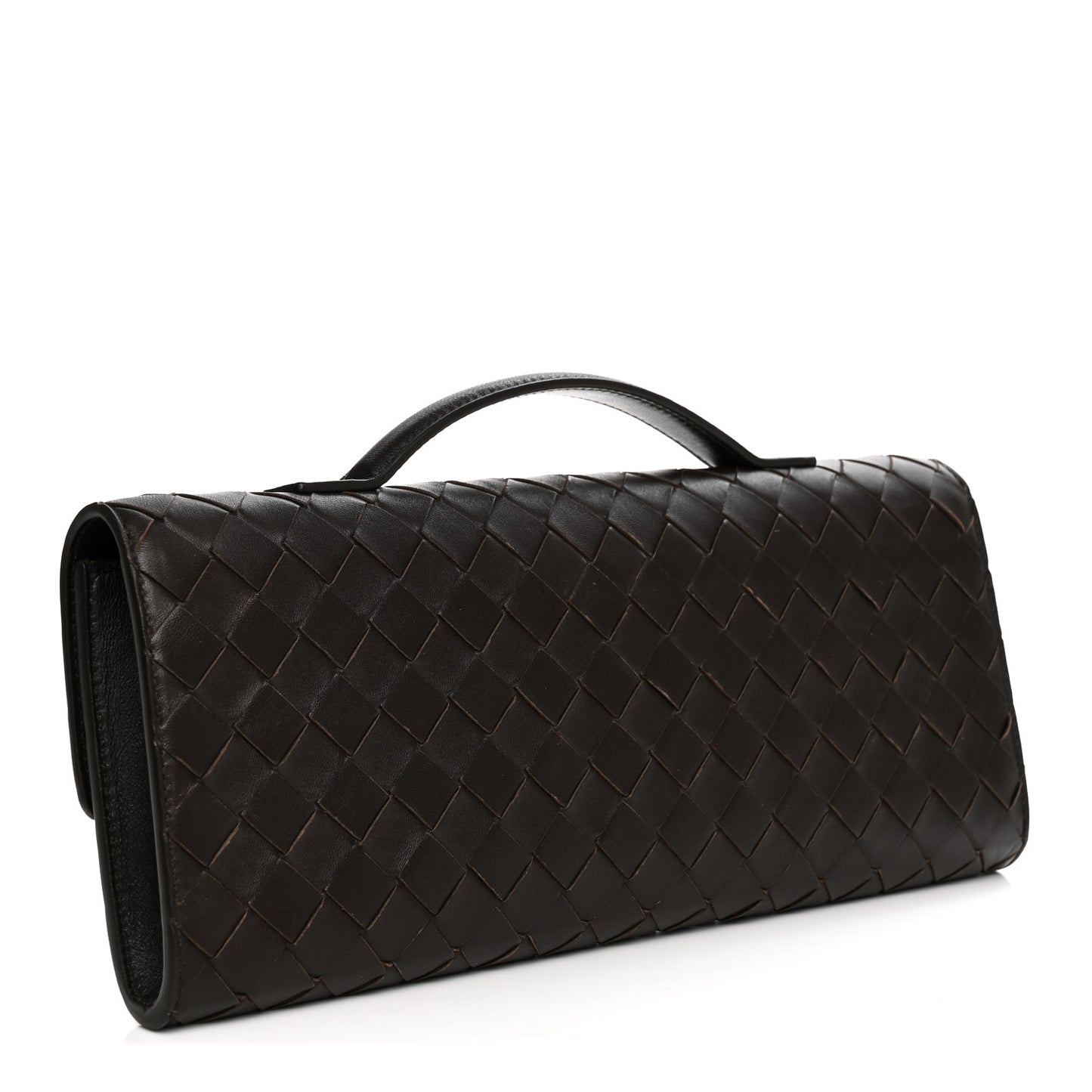 Nappa Intrecciato Long Andiamo Top Handle Clutch Fondant