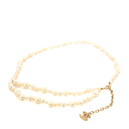Chanel Graduated Pearl CC Double Strand Belt 85 Gold 2 of 4