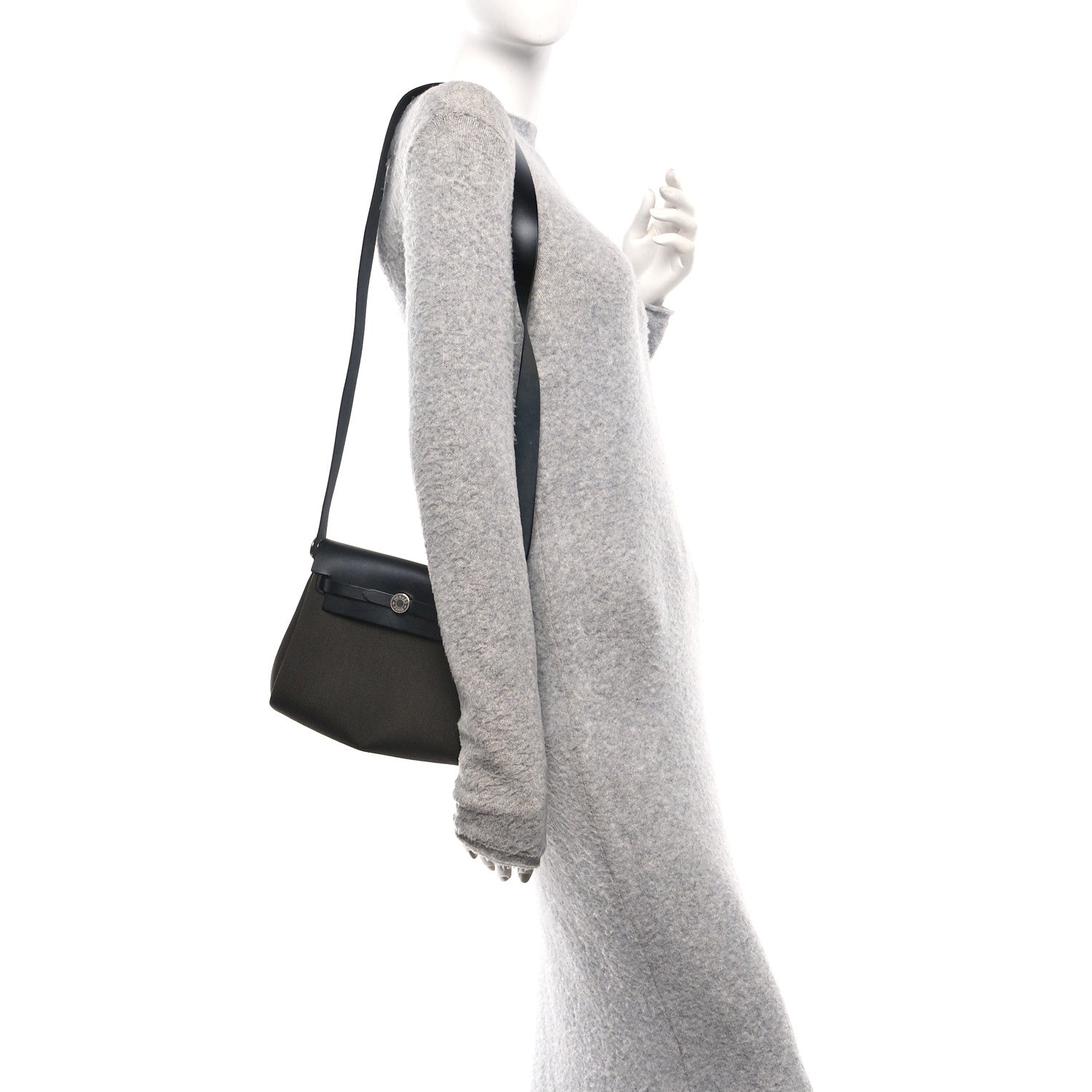 Hermes Military Toile Vache Hunter Herbag Zip Retourne 20 Vert De Gris Black 2 of 11