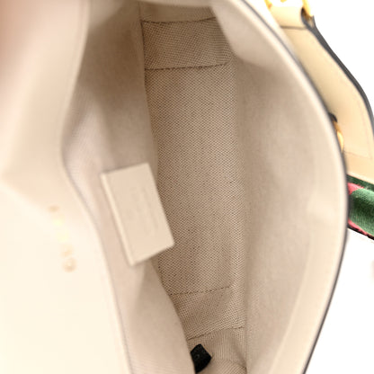 Gucci Azalea Calfskin Web Mini Horsebit 1955 Shoulder Bag Mystic White 5 of 11