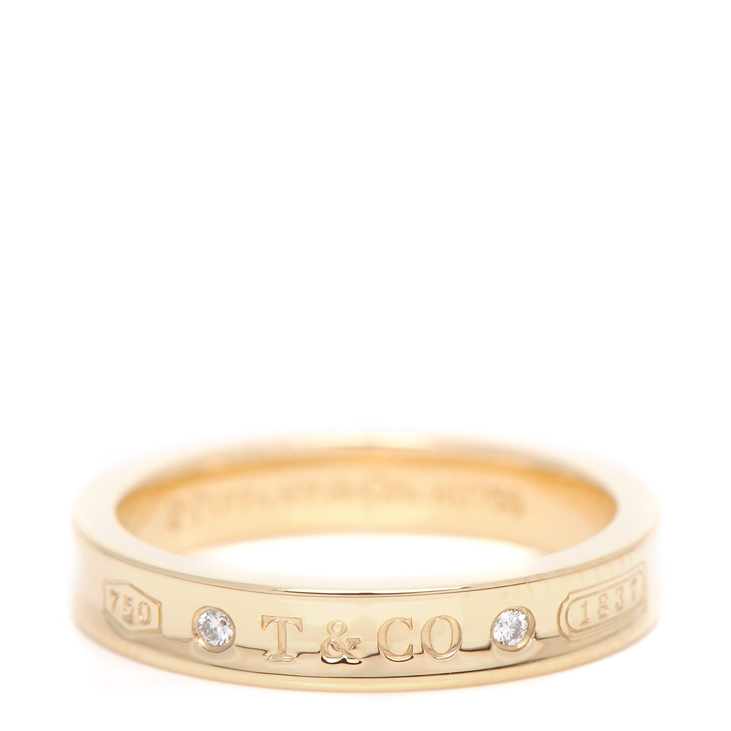 18K Yellow Gold Diamond Narrow 1837 Ring 7.5
