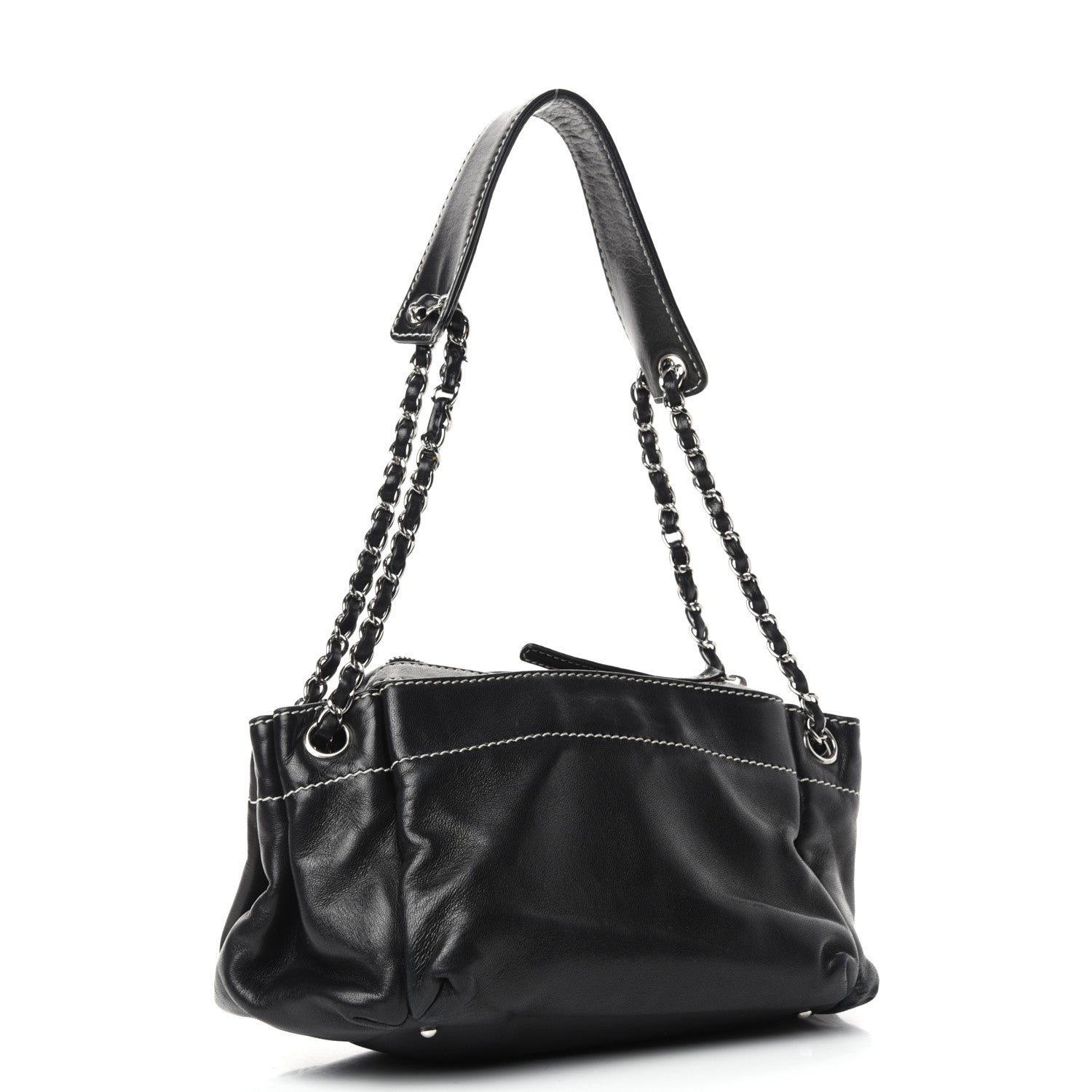 Chanel Lambskin Lax Accordion Hobo Black 3 of 10