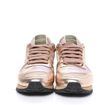 Valentino Garavani Metallic Nappa Suede Camouflage Womens Rockrunner Sneakers 36 Multicolor 2 of 9