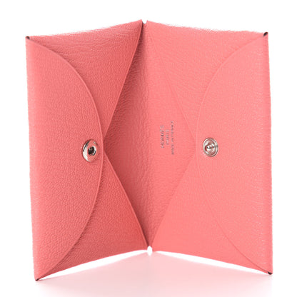 Hermes Chevre Mysore Calvi Card Case Rose Ete 7 of 10