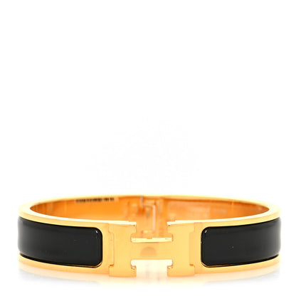 Hermes Enamel Narrow Clic Clac H Bracelet PM Black 1 of 5